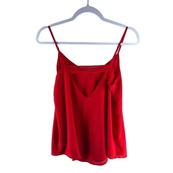 Norah Womens‎ Tops Size M Red Chiffon V-Neck Tank - Picture 2 of 7